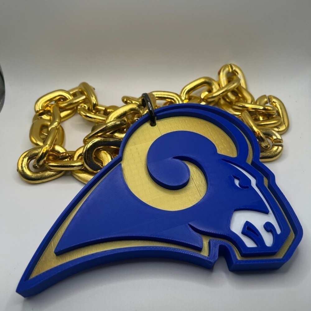 Los Angeles Rams Gold Fan Chain Necklace